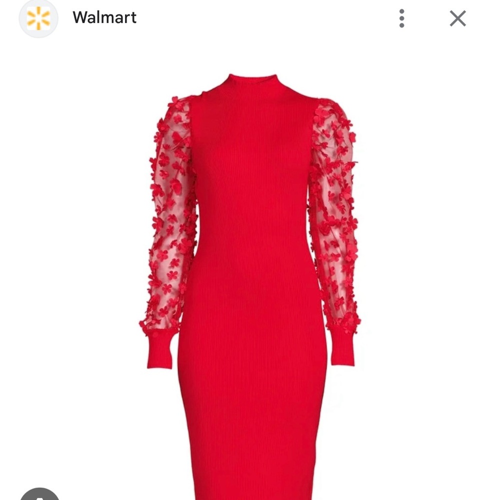 No Boundaries Juniors' Funnel Neck Midi Dress with Sheer Sleeves